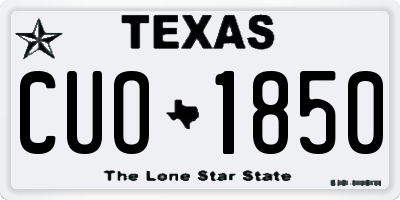TX license plate CUO1850