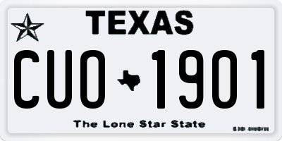 TX license plate CUO1901