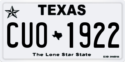 TX license plate CUO1922