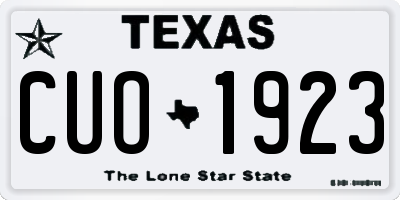 TX license plate CUO1923