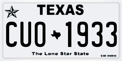 TX license plate CUO1933