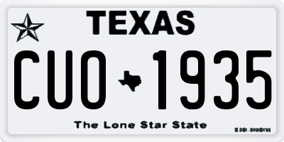 TX license plate CUO1935