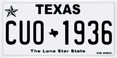TX license plate CUO1936
