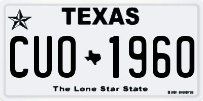 TX license plate CUO1960