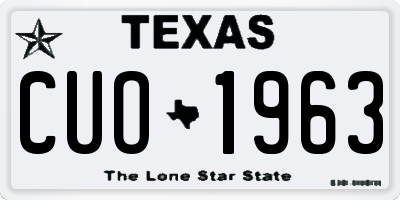 TX license plate CUO1963
