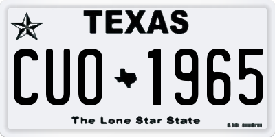 TX license plate CUO1965
