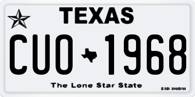 TX license plate CUO1968