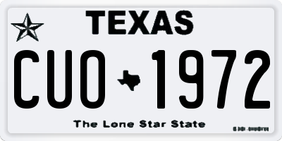 TX license plate CUO1972