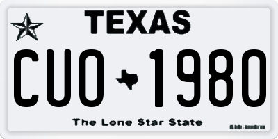 TX license plate CUO1980