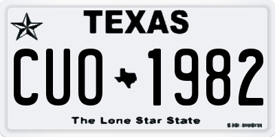 TX license plate CUO1982