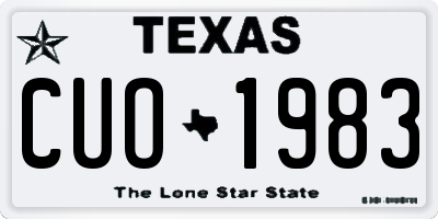 TX license plate CUO1983