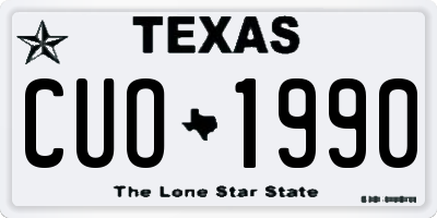 TX license plate CUO1990