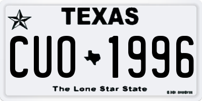 TX license plate CUO1996