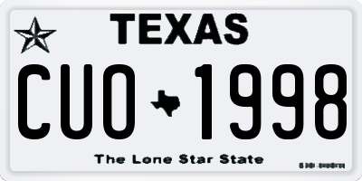 TX license plate CUO1998