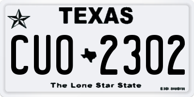 TX license plate CUO2302
