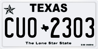 TX license plate CUO2303
