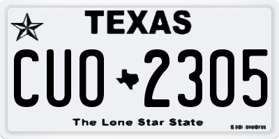 TX license plate CUO2305