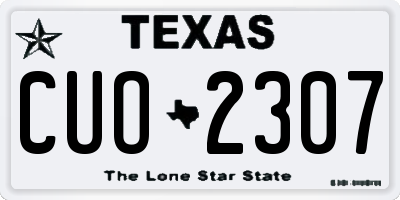 TX license plate CUO2307