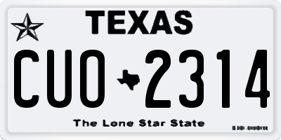 TX license plate CUO2314