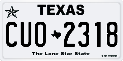 TX license plate CUO2318