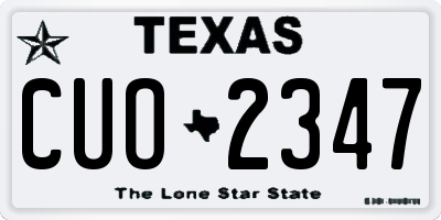 TX license plate CUO2347