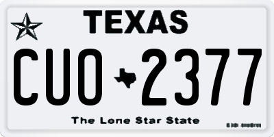 TX license plate CUO2377