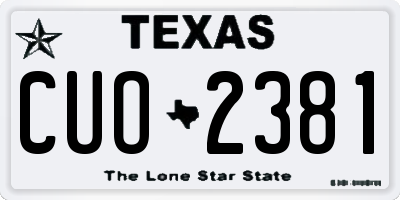 TX license plate CUO2381
