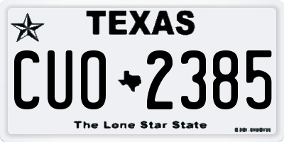 TX license plate CUO2385