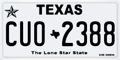 TX license plate CUO2388