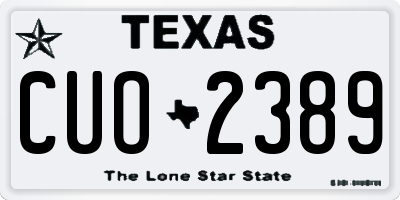 TX license plate CUO2389