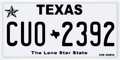 TX license plate CUO2392