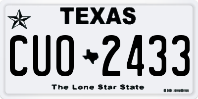 TX license plate CUO2433