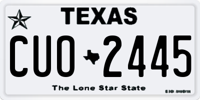 TX license plate CUO2445