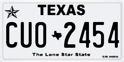 TX license plate CUO2454