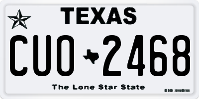 TX license plate CUO2468