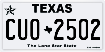 TX license plate CUO2502
