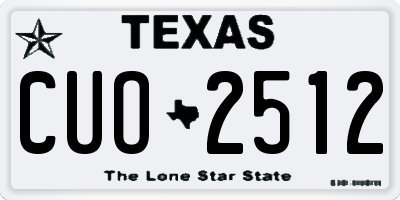 TX license plate CUO2512