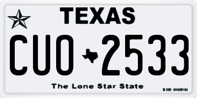 TX license plate CUO2533