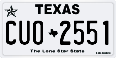 TX license plate CUO2551