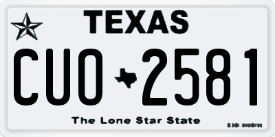 TX license plate CUO2581