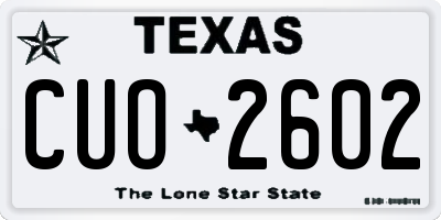 TX license plate CUO2602