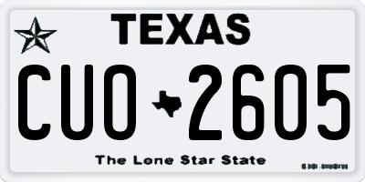 TX license plate CUO2605