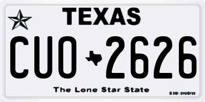 TX license plate CUO2626