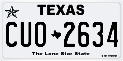 TX license plate CUO2634