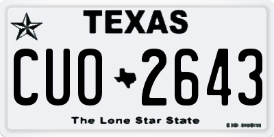 TX license plate CUO2643