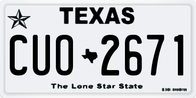 TX license plate CUO2671