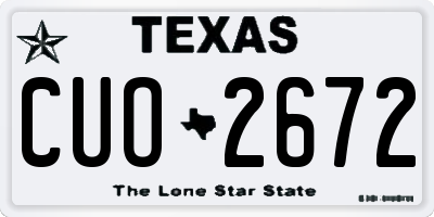 TX license plate CUO2672