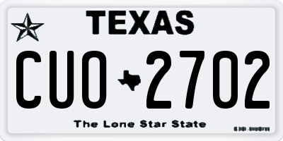 TX license plate CUO2702