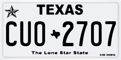 TX license plate CUO2707