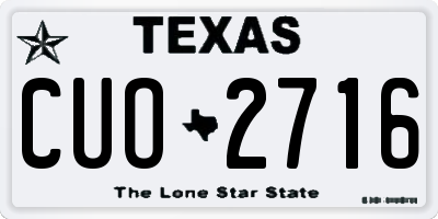 TX license plate CUO2716